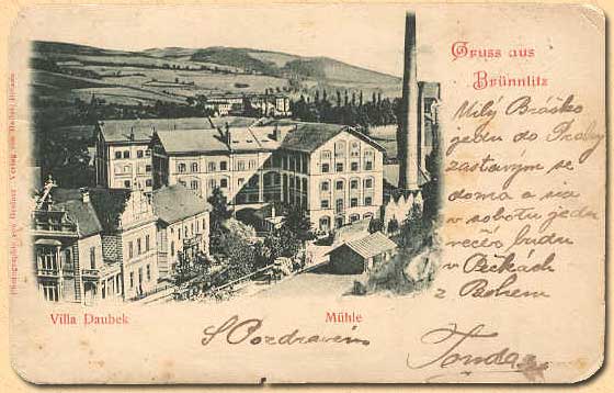 Brünnlitz, Villa Daubek und Mühle